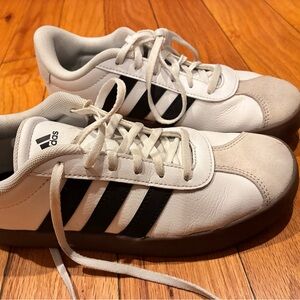 Adidas Men's White and Black Striped Sneakers